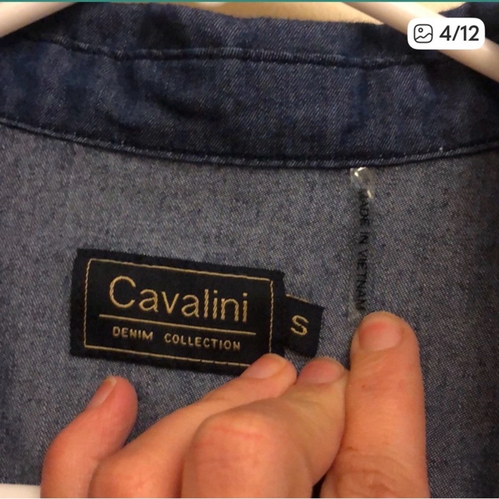 Cavalini Dark Blue Women's Button-Down Shirt - Picture 6 of 8